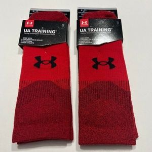Under Armour Training Unrivaled Crew Socks 2 Pair Red Size Large 8-12